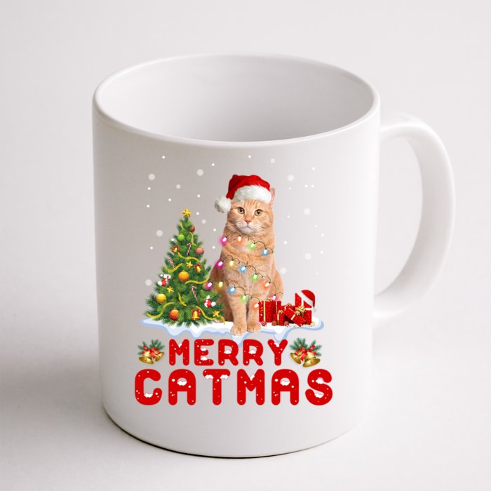 Meowy Christmas In Catmas Pajamas Cute Cat Family Matching Gift Front & Back Coffee Mug