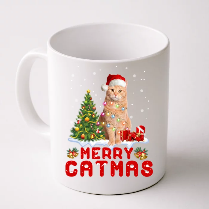 Meowy Christmas In Catmas Pajamas Cute Cat Family Matching Gift Front & Back Coffee Mug