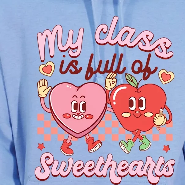 My Class Is Full Of Sweethearts Retro Valentine's Day Lover Unisex Surf Hoodie