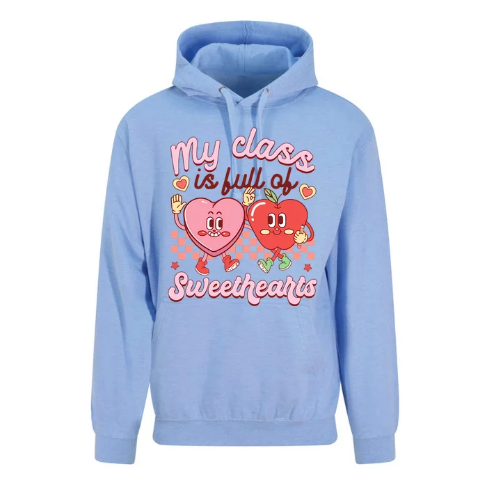 My Class Is Full Of Sweethearts Retro Valentine's Day Lover Unisex Surf Hoodie