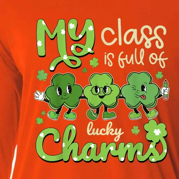 My Class Is Full Of Lucky Charms Teacher St Patricks Day Cooling Performance Long Sleeve Crew