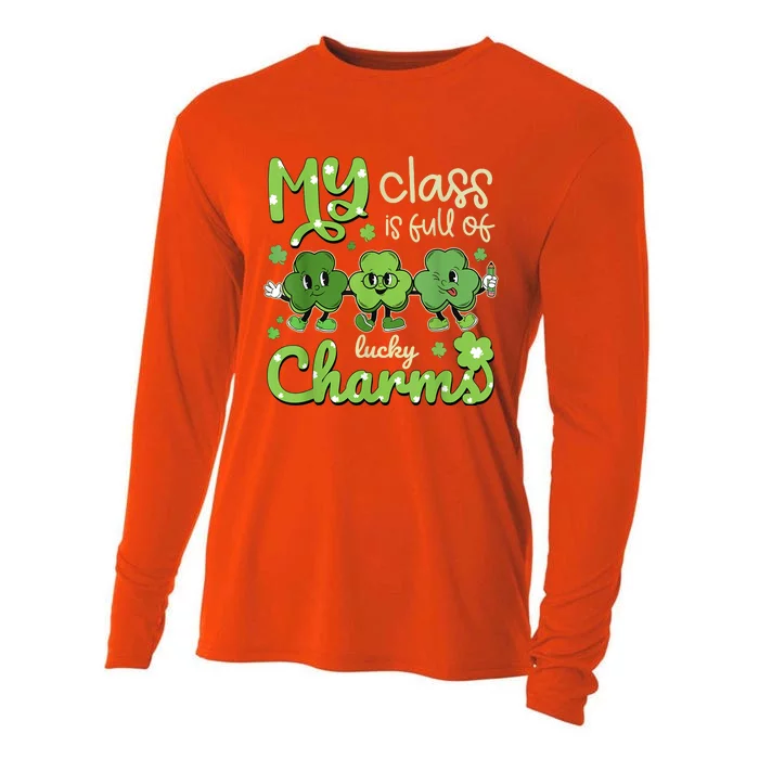 My Class Is Full Of Lucky Charms Teacher St Patricks Day Cooling Performance Long Sleeve Crew