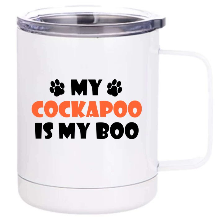 My Cockapoo Is My Boo Halloween Dog Owner Funny Gift Front & Back 12oz Stainless Steel Tumbler Cup