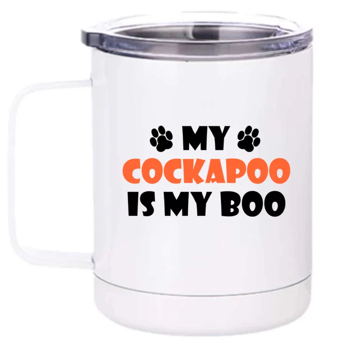 My Cockapoo Is My Boo Halloween Dog Owner Funny Gift Front & Back 12oz Stainless Steel Tumbler Cup