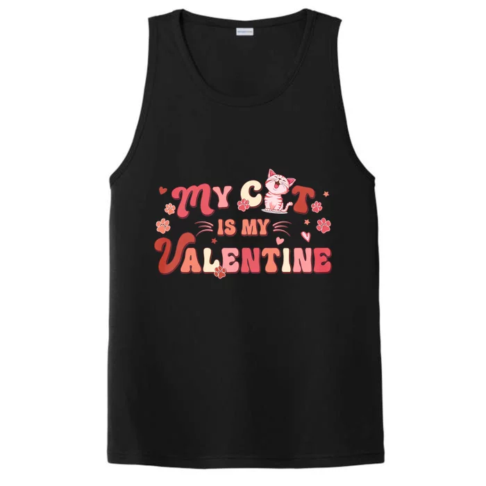 My Cat Is My Valentine Funny Valentine’s Day Mug Cat Lover Performance Tank