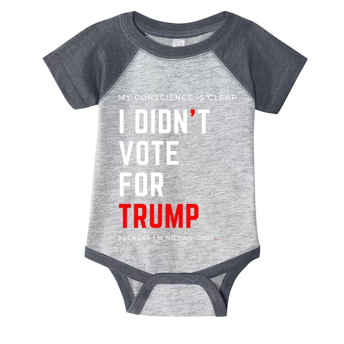 My Conscience Is Clear I Didn't Vote For Trump Infant Baby Jersey Bodysuit