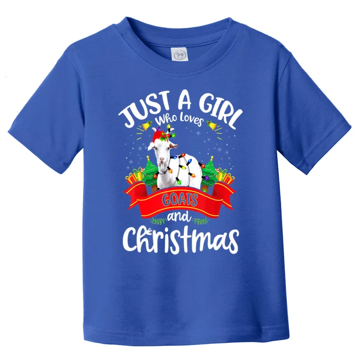 Merry Christmas Just Loves Goat And Xmas Tree Lights Gift Toddler T-Shirt