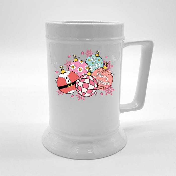 Merry Christmas Jingle Balls Cute Holiday Front & Back Beer Stein