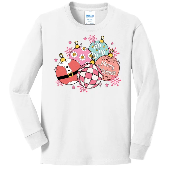 Merry Christmas Jingle Balls Cute Holiday Kids Long Sleeve Shirt