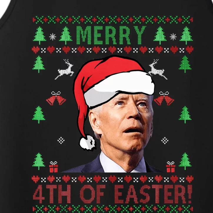 Merry Christmas Joe Biden Happy 4th of July Ugly Performance Tank