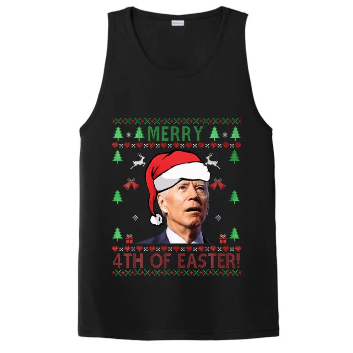 Merry Christmas Joe Biden Happy 4th of July Ugly Performance Tank