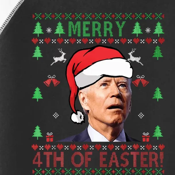 Merry Christmas Joe Biden Happy 4th of July Ugly Toddler Fine Jersey T-Shirt