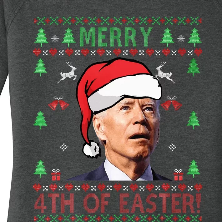 Merry Christmas Joe Biden Happy 4th of July Women's Perfect Tri Tunic Long Sleeve Shirt