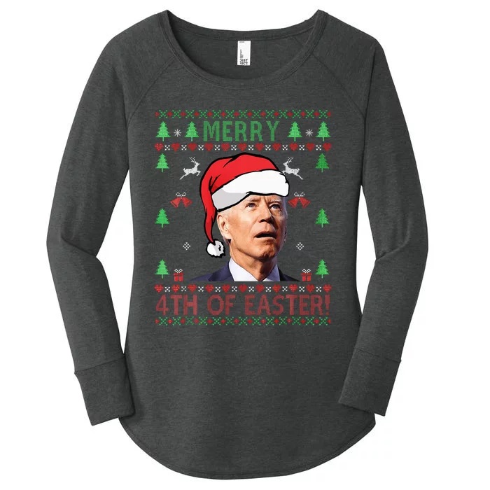 Merry Christmas Joe Biden Happy 4th of July Women's Perfect Tri Tunic Long Sleeve Shirt