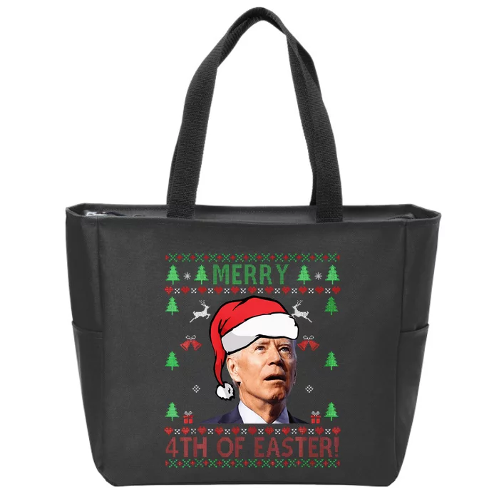 Merry Christmas Joe Biden Happy 4th of July Zip Tote Bag