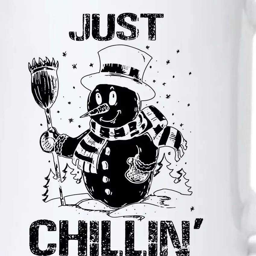 Merry Christmas Just Chillin Snowman Family Matching Pajama Black Color Changing Mug