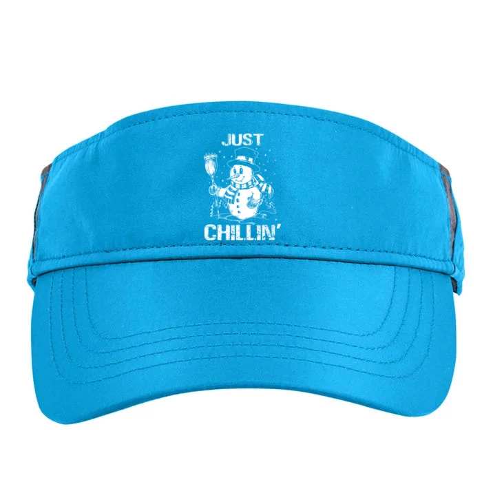 Merry Christmas Just Chillin Snowman Family Matching Pajama Adult Drive Performance Visor