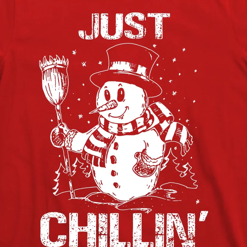 Merry Christmas Just Chillin Snowman Family Matching Pajama T-Shirt