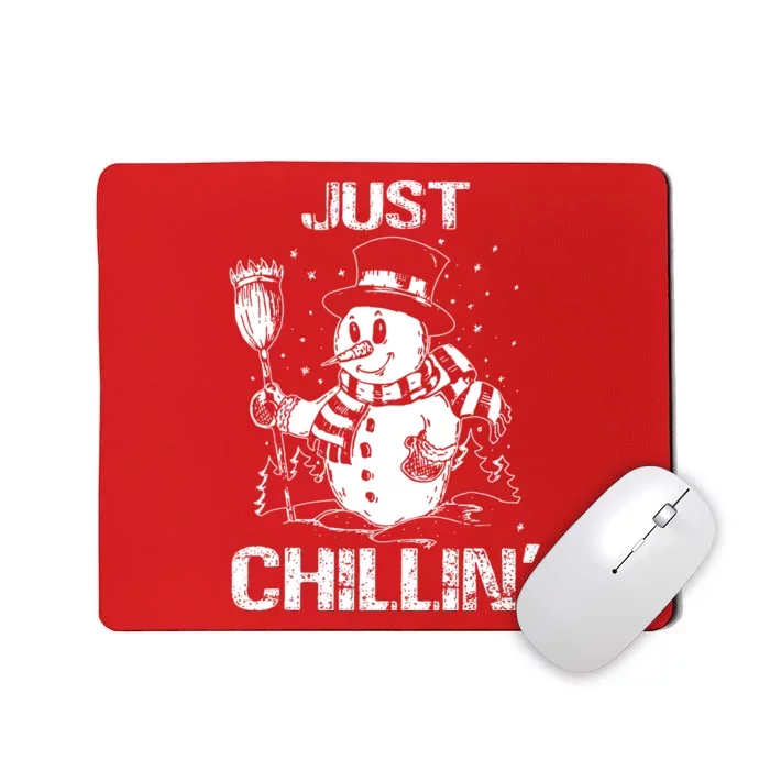 Merry Christmas Just Chillin Snowman Family Matching Pajama Mousepad