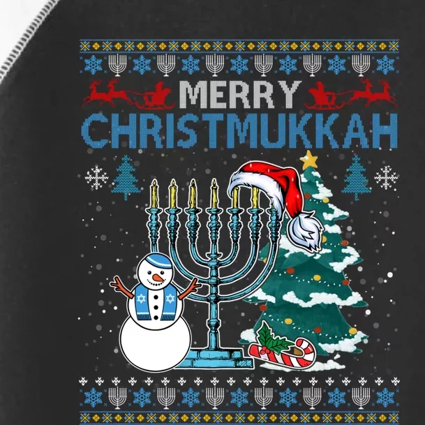 Merry Christmukkah Jewish Hanukkah Christmas Ugly Toddler Fine Jersey T-Shirt