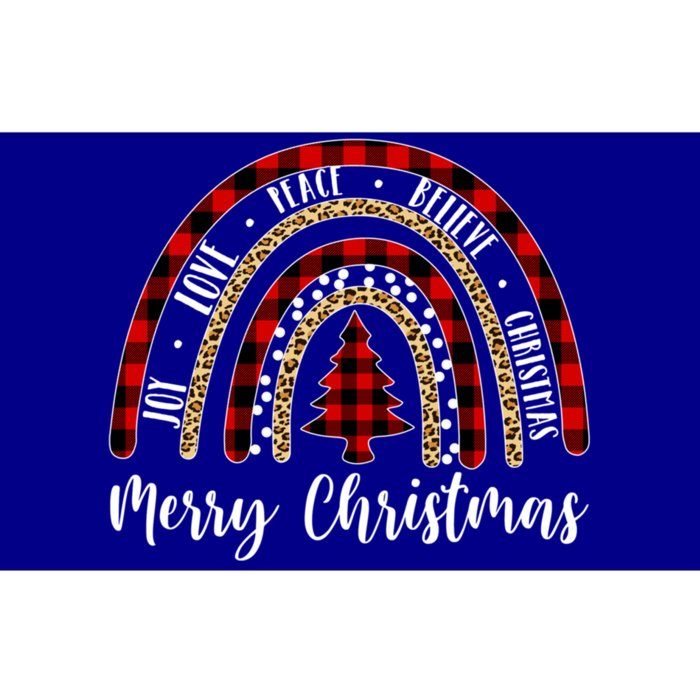 Merry Christmas Joy Love Peace Believe Rainbow Leopard Plaid Cool Gift Bumper Sticker