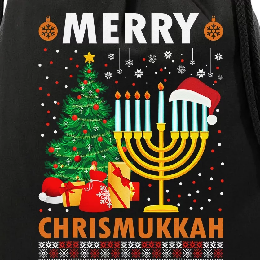 MERRY CHRISMUKKAH Jewish Christmas Hanukkah Chanukah Drawstring Bag