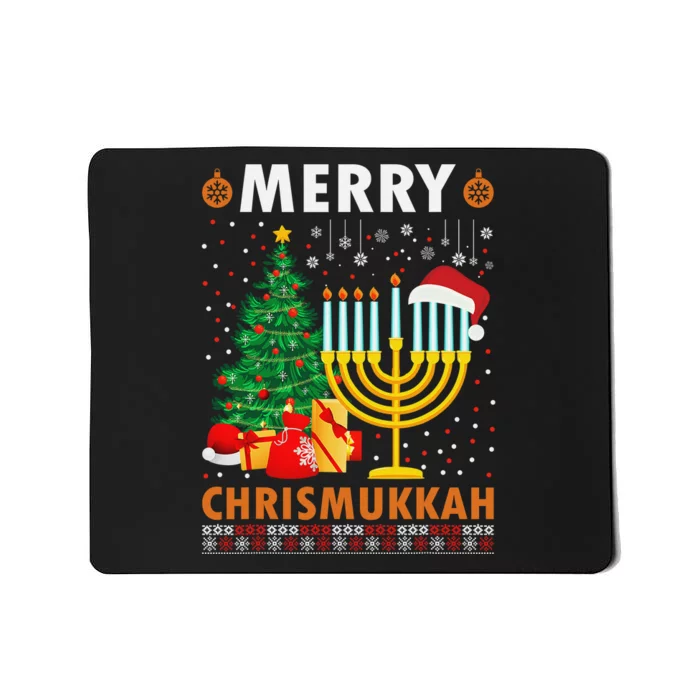 MERRY CHRISMUKKAH Jewish Christmas Hanukkah Chanukah Mousepad