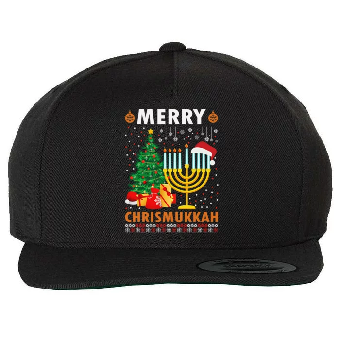 MERRY CHRISMUKKAH Jewish Christmas Hanukkah Chanukah Wool Snapback Cap