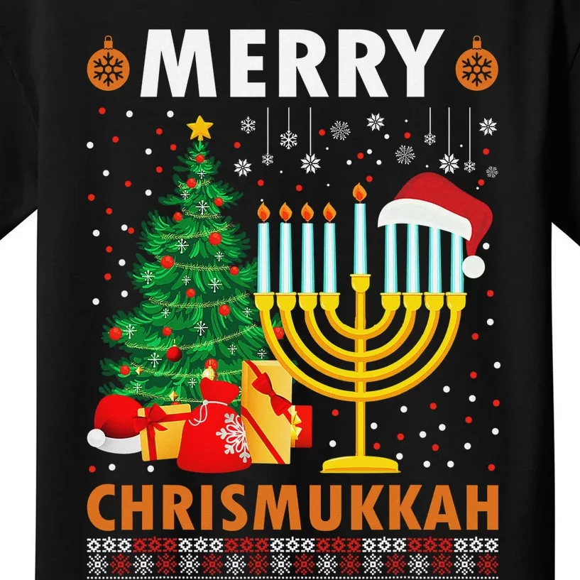 MERRY CHRISMUKKAH Jewish Christmas Hanukkah Chanukah Kids T-Shirt