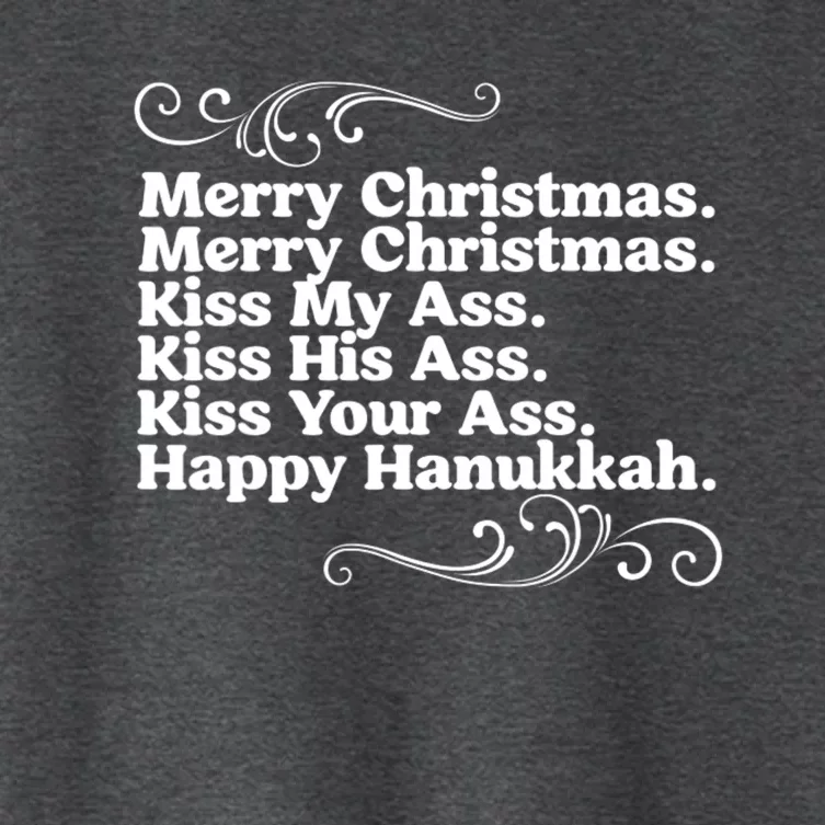 Merry Christmas K.iss My Ass Quote Christmas Vacation Women's Crop Top Tee