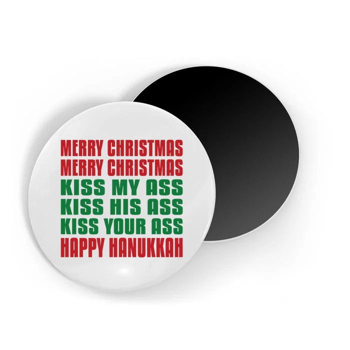 Merry Christmas Kiss My Ass Funny Hanukkah Vacation Magnet