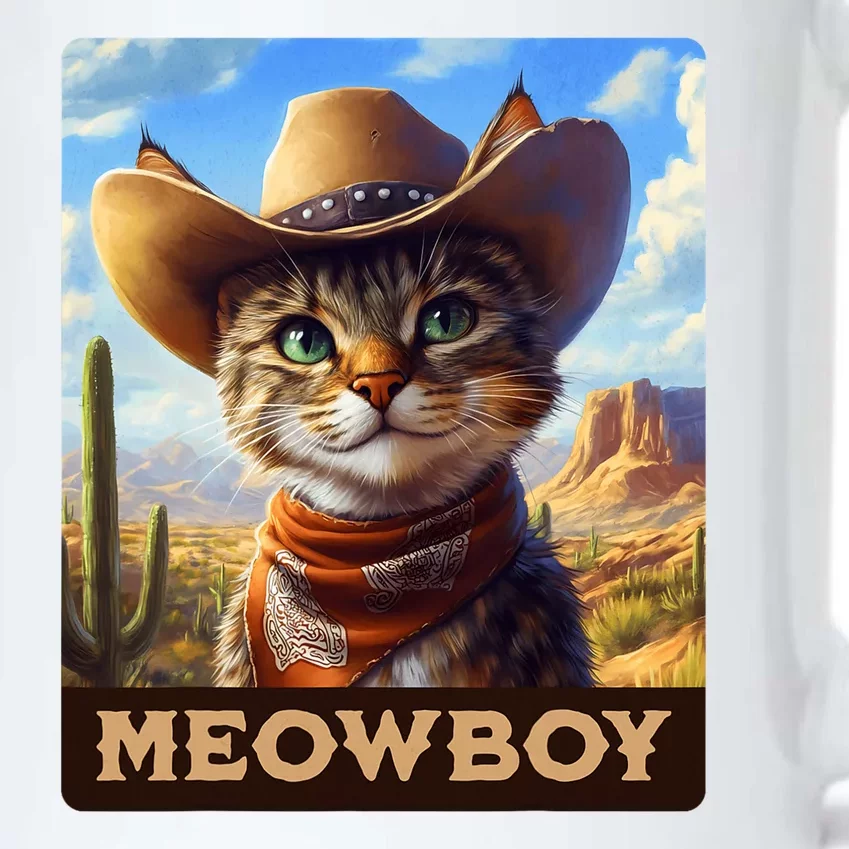 Meowboy Cowboy Kitten Western Whiskers Cat Black Color Changing Mug