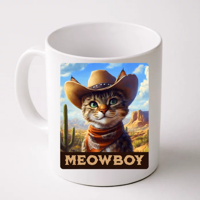 Meowboy Cowboy Kitten Western Whiskers Cat Front & Back Coffee Mug