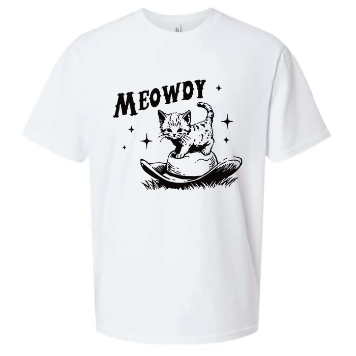 Meowdy Cute Kitten Cat Country Western Vintage Sueded Cloud Jersey T-Shirt