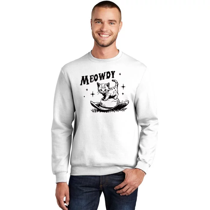 Meowdy Cute Kitten Cat Country Western Vintage Sweatshirt