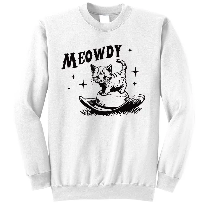 Meowdy Cute Kitten Cat Country Western Vintage Sweatshirt