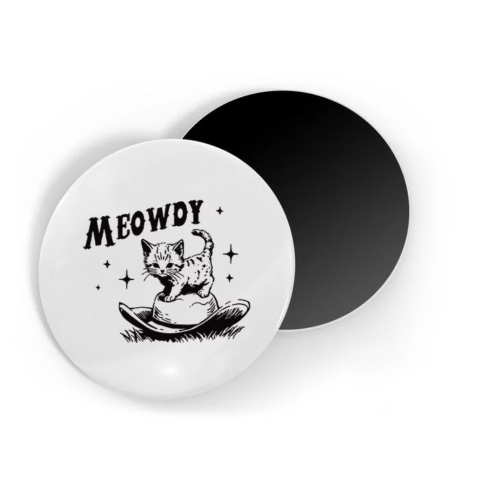 Meowdy Cute Kitten Cat Country Western Vintage Magnet