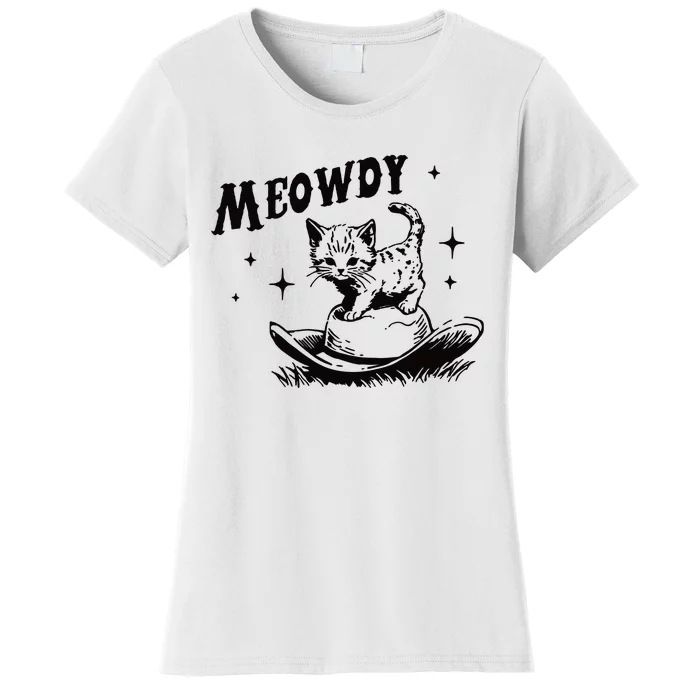 Meowdy Cute Kitten Cat Country Western Vintage Women's T-Shirt