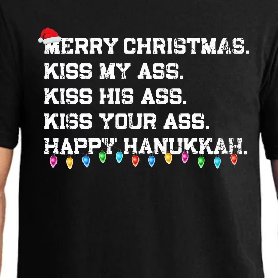 Merry Christmas Kiss My Ass His Ass Your Ass Happy Hanukkah Pajama Set