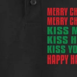 Merry Christmas Kiss My Ass Funny Hanukkah Dry Zone Grid Performance Polo