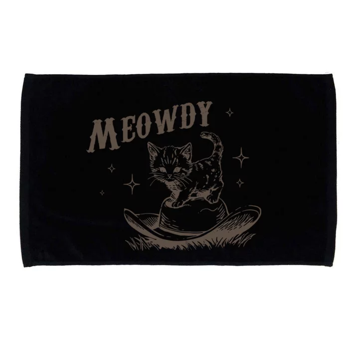 Meowdy Cute Kitten Cat Country Western Vintage Microfiber Hand Towel