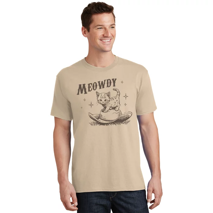 Meowdy Cute Kitten Cat Country Western Vintage T-Shirt