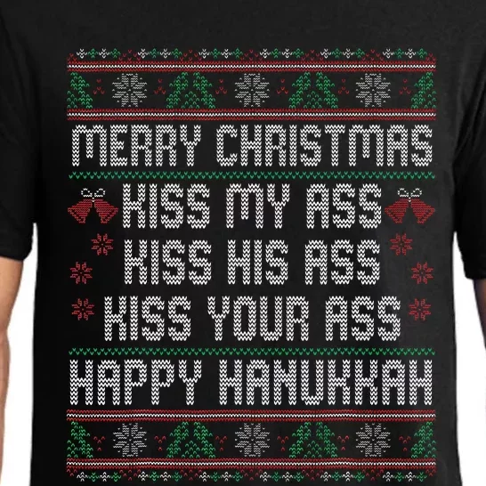 Merry Christmas Kis.s My Ass His Ass Your Ass Pajama Set