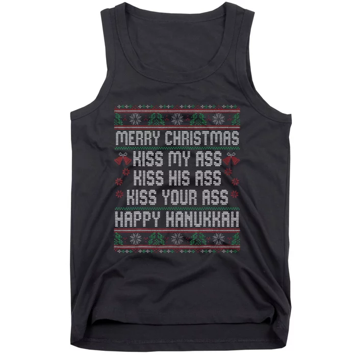 Merry Christmas Kis.s My Ass His Ass Your Ass Tank Top