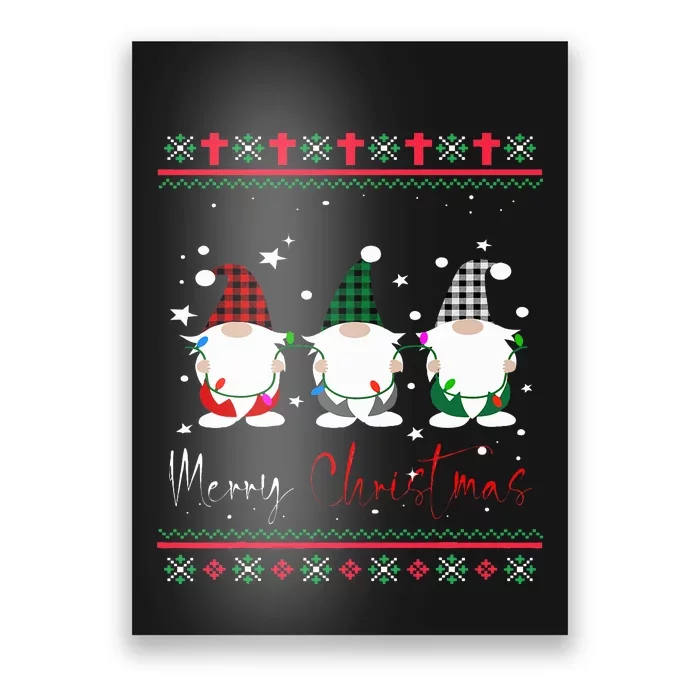 Merry Christmas Leopard Buffalo Red Plaid Poster