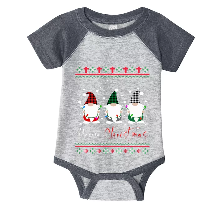 Merry Christmas Leopard Buffalo Red Plaid Infant Baby Jersey Bodysuit