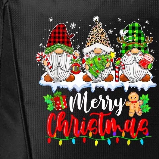 Merry Christmas Light Family Cute Gnome Xmas Matching Gift City Backpack