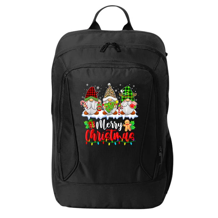 Merry Christmas Light Family Cute Gnome Xmas Matching Gift City Backpack