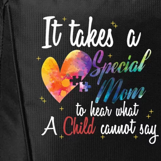 Mom Child Love Puzzle Inspirational Autism Awareness Gift City Backpack