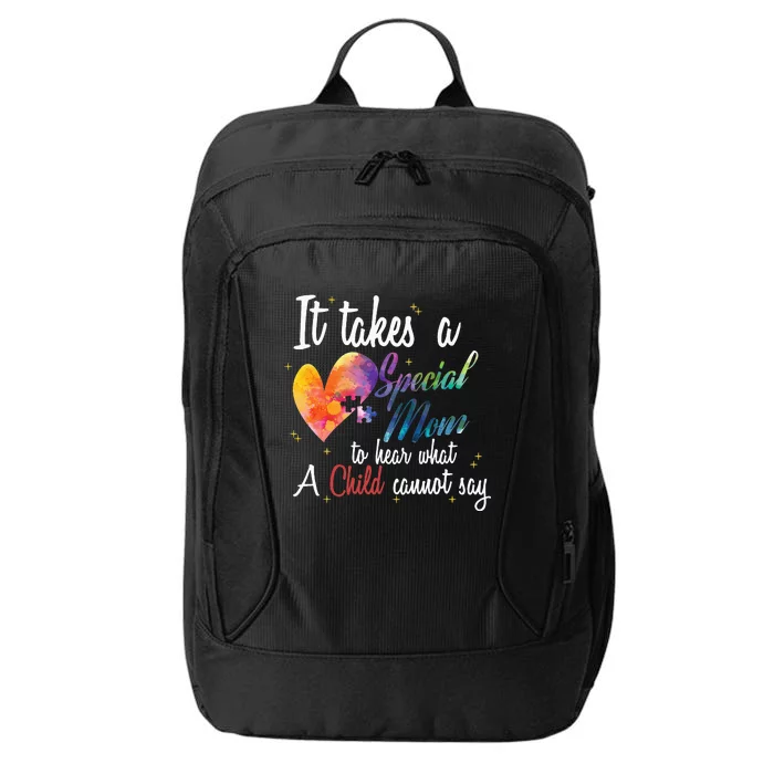 Mom Child Love Puzzle Inspirational Autism Awareness Gift City Backpack